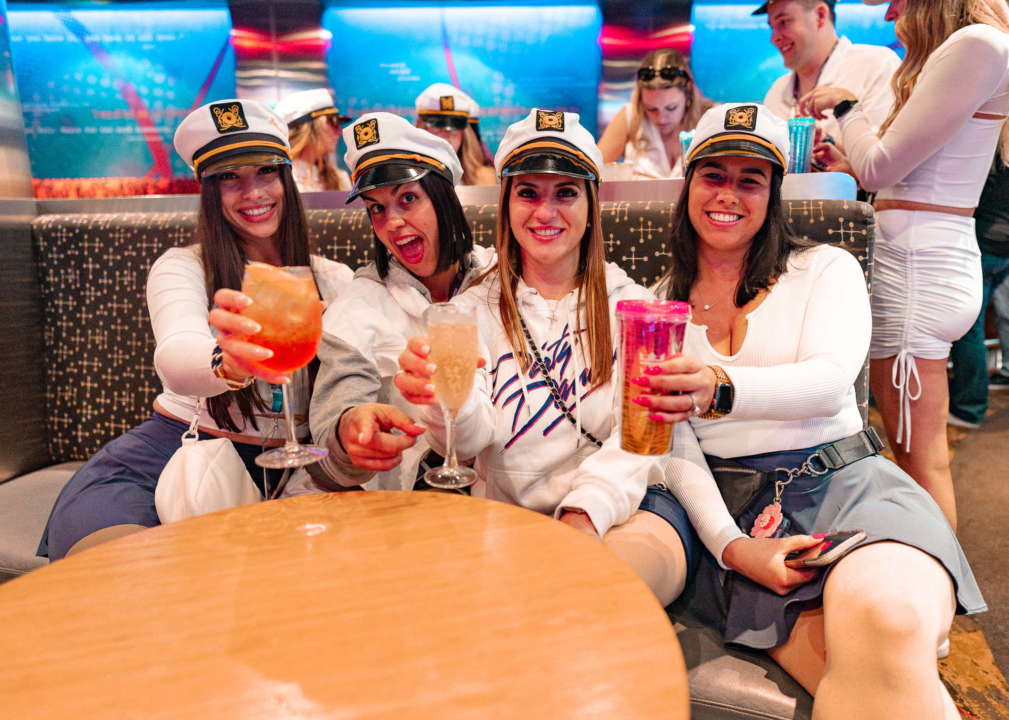 EDM fans enjoying Groove Cruise drink package
