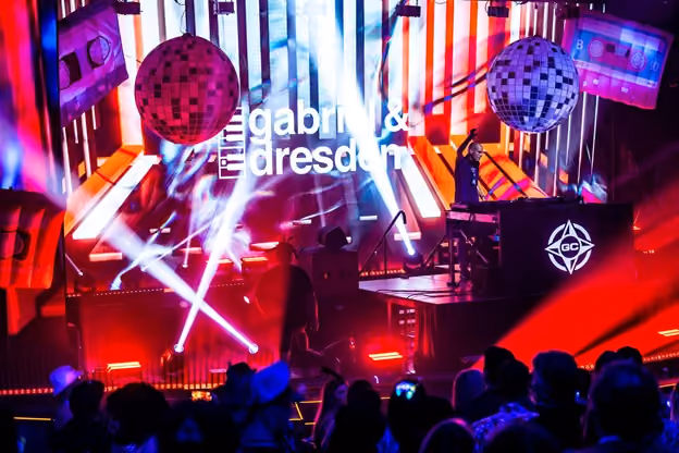 Gabriel & Dresden playing trance throwbacks during a rave cruise DJ set