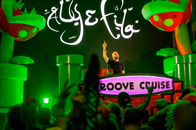Aly & Fila performing a legendary music festival cruise trance set