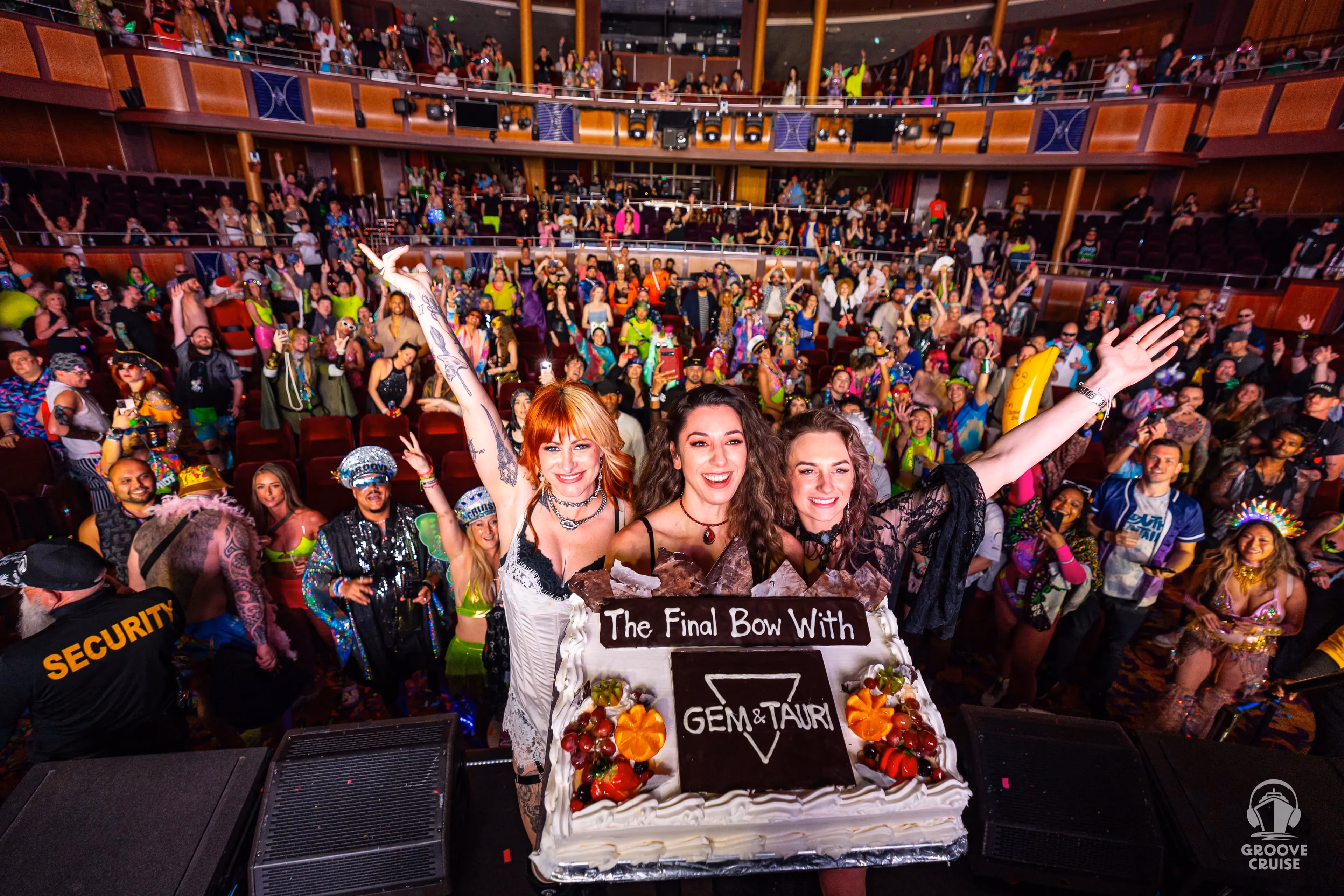 Gem & Tauri performing farewell set in the theater on Groove Cruise