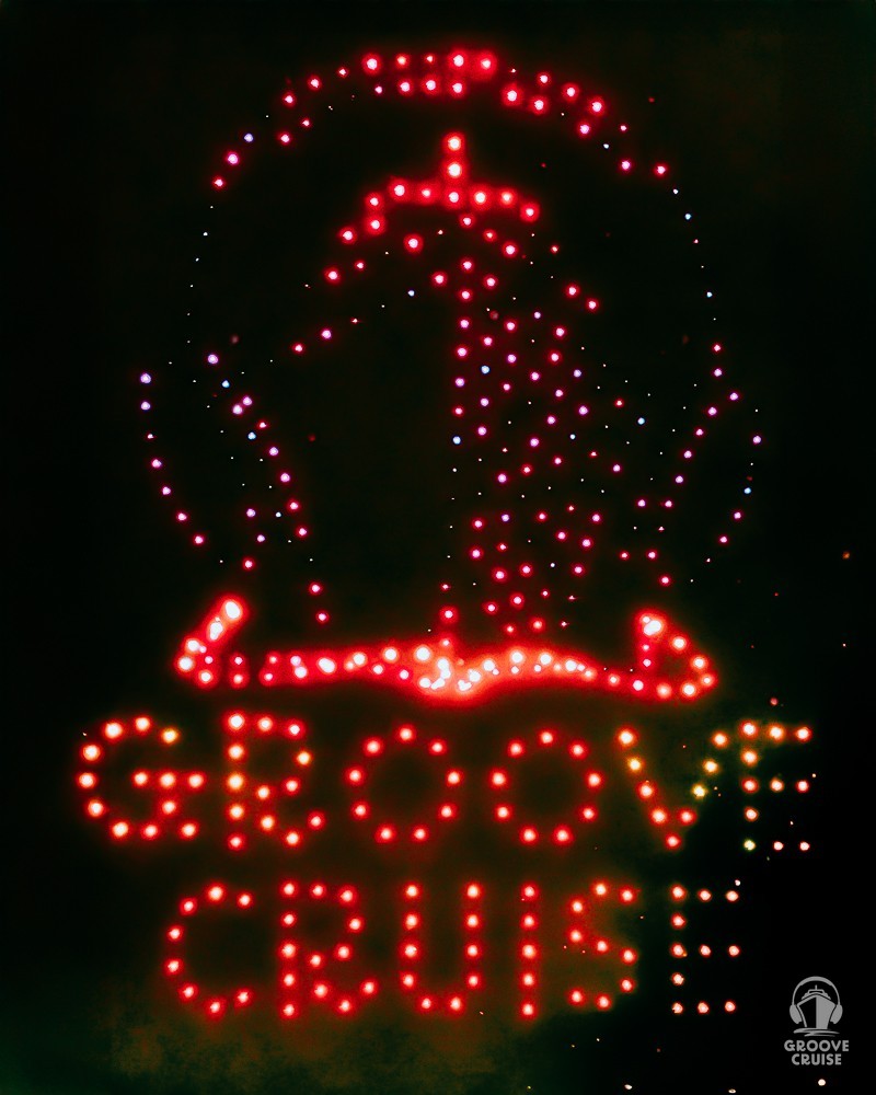 Drone show during Groove Cruise Miami 2025