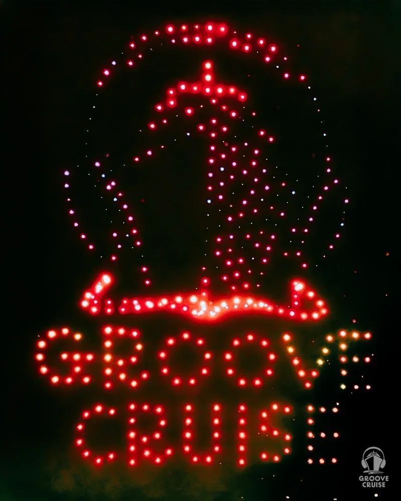 Drone show during Groove Cruise Miami 2025
