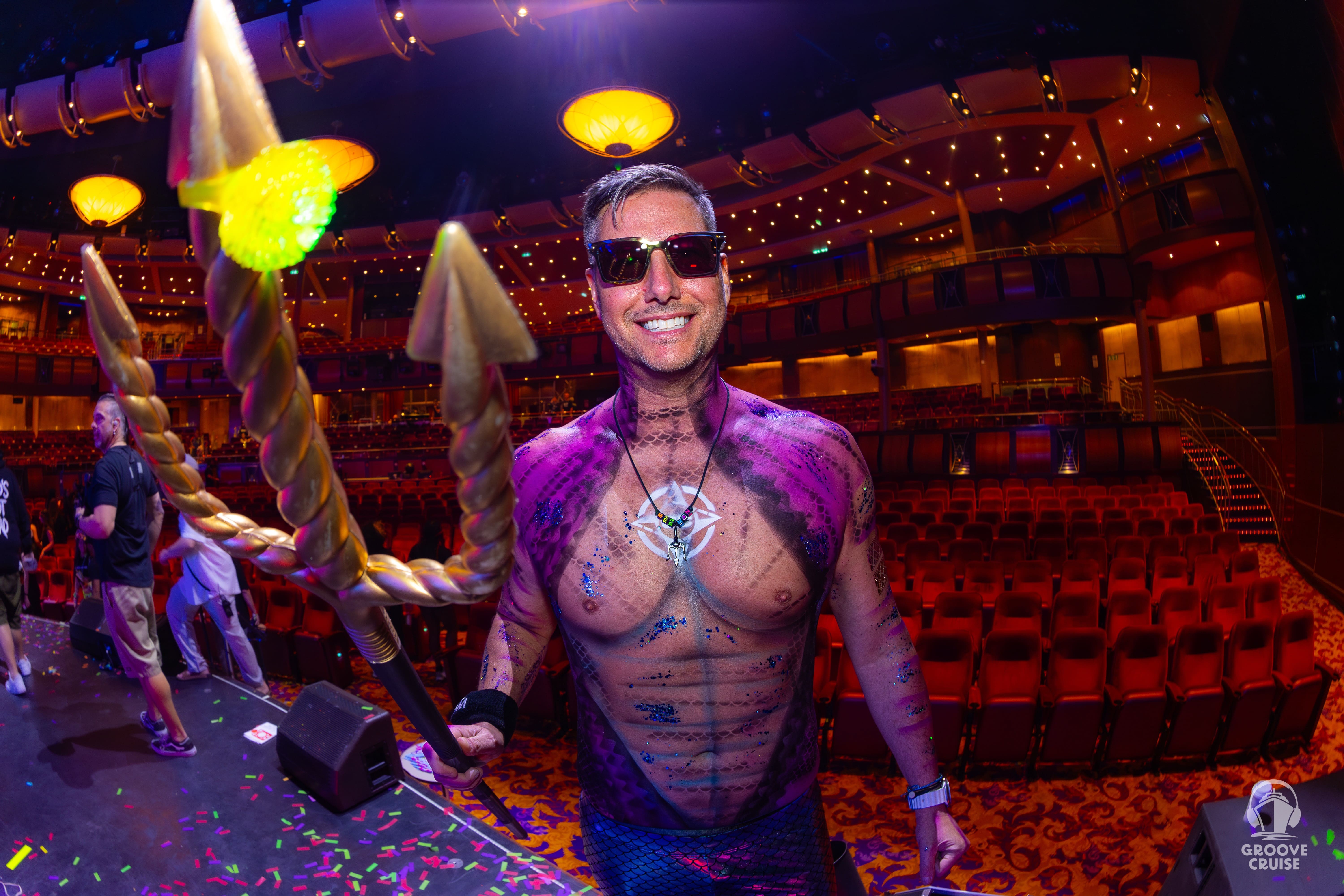 Founder and Chief Excitement Officer Jason Beukema dressed up in a themed costume on Groove Cruise.