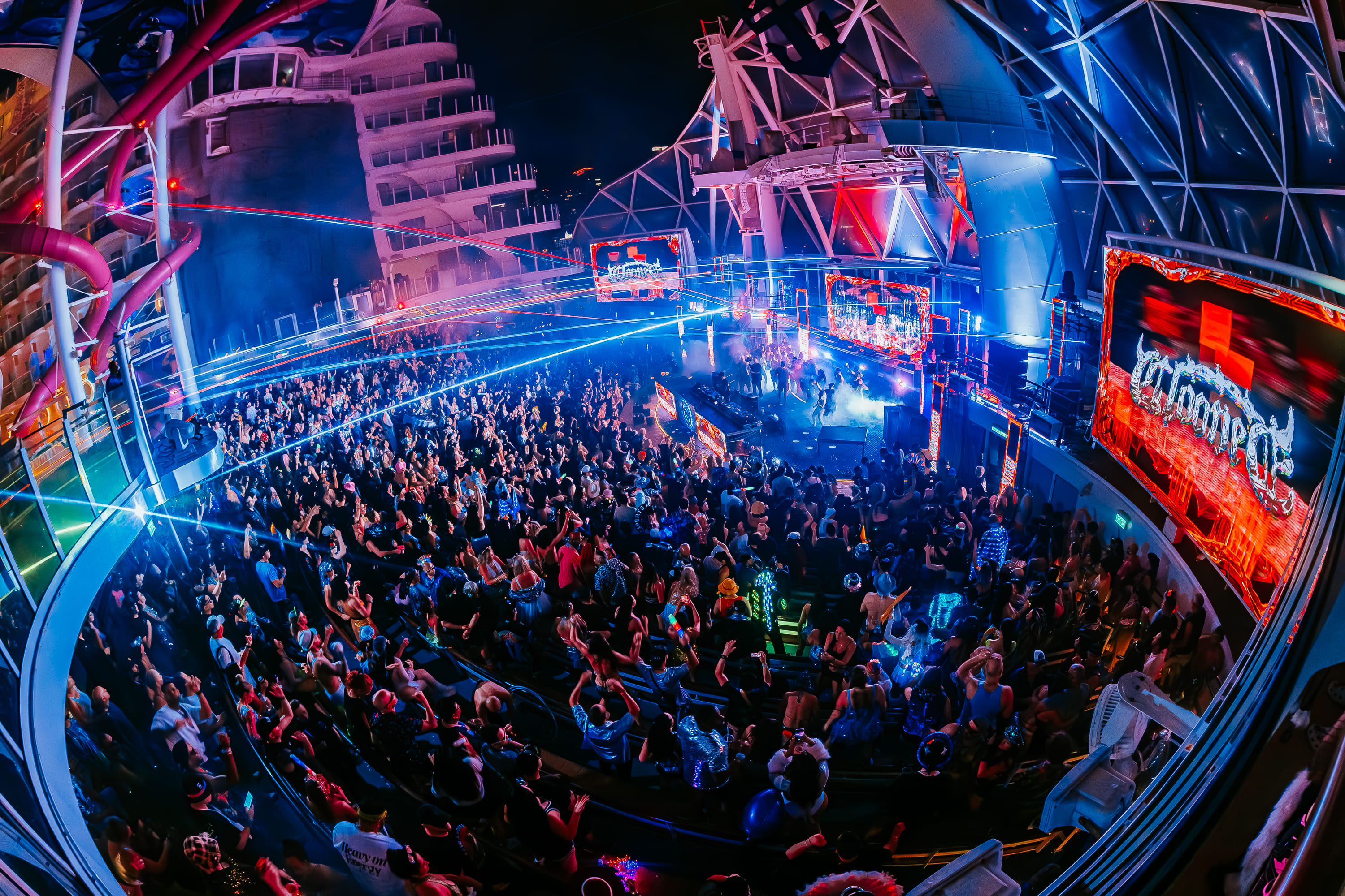 Festival crowd in Aquatheater on Groove Cruise Miami