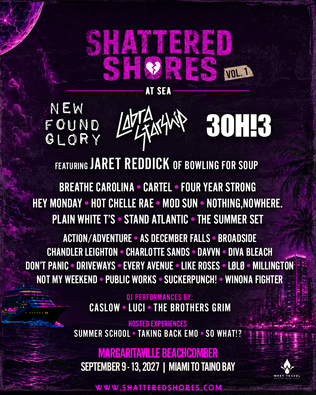 Shattered Shores 2027 pop-punk and alternative music cruise lineup