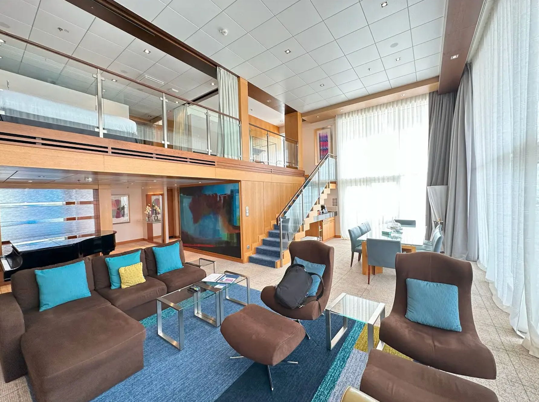 Royal Loft Suite aboard Allure of the Seas with floor-to-ceiling ocean views