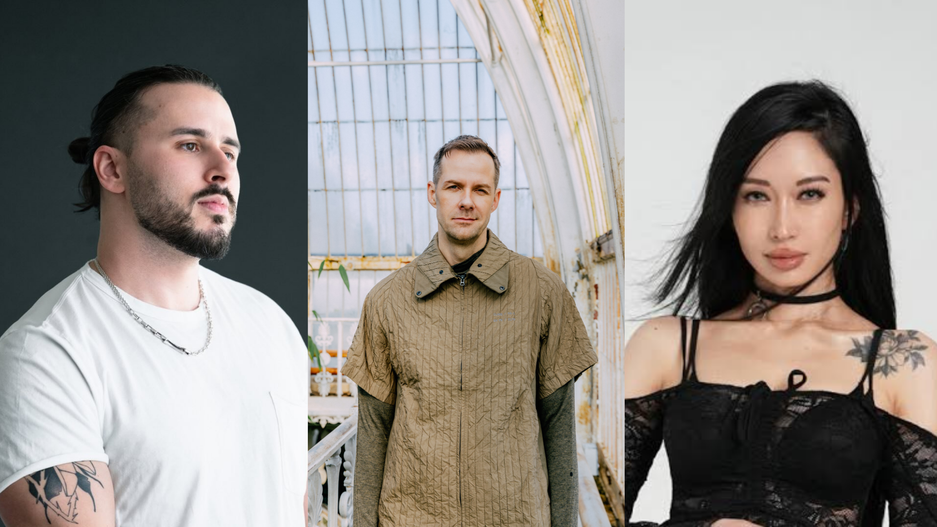 Press photos of Groove Cruise lineup artists Trivecta, Adam Beyer, and Jason Ross.