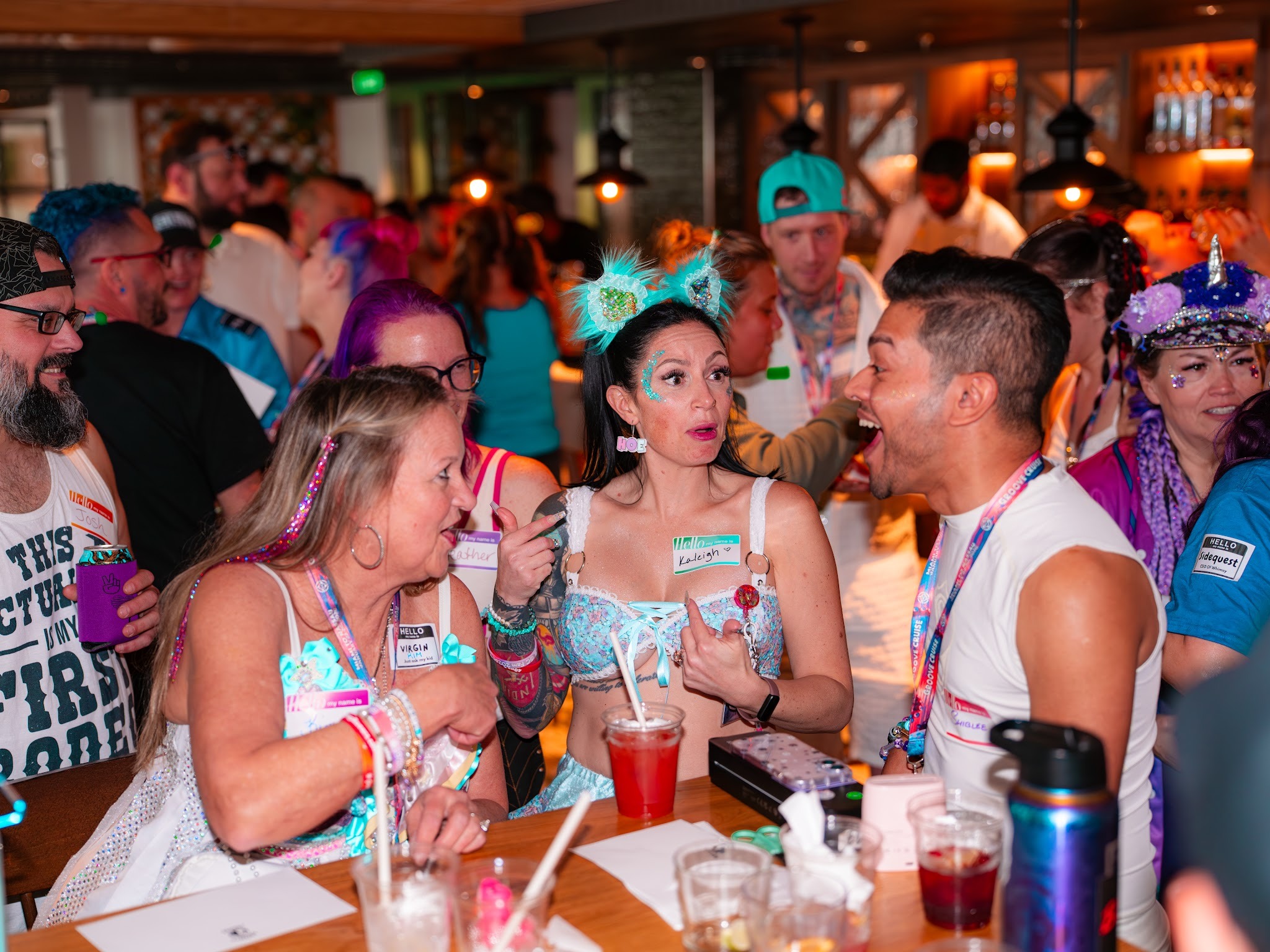 Groove Cruise Captains meeting new people during a Speed Friending activity