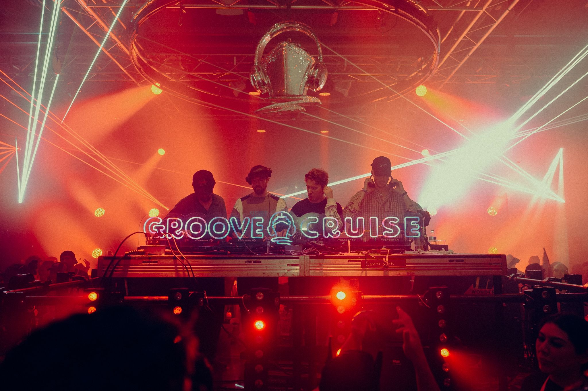 Gorgon City, Max Styler, Ranger Trucco and Torren Foot performing a B2B set on Groove Cruise 2026