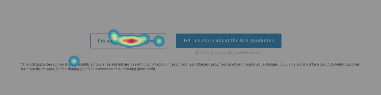 Clickmap of 2 CTAs