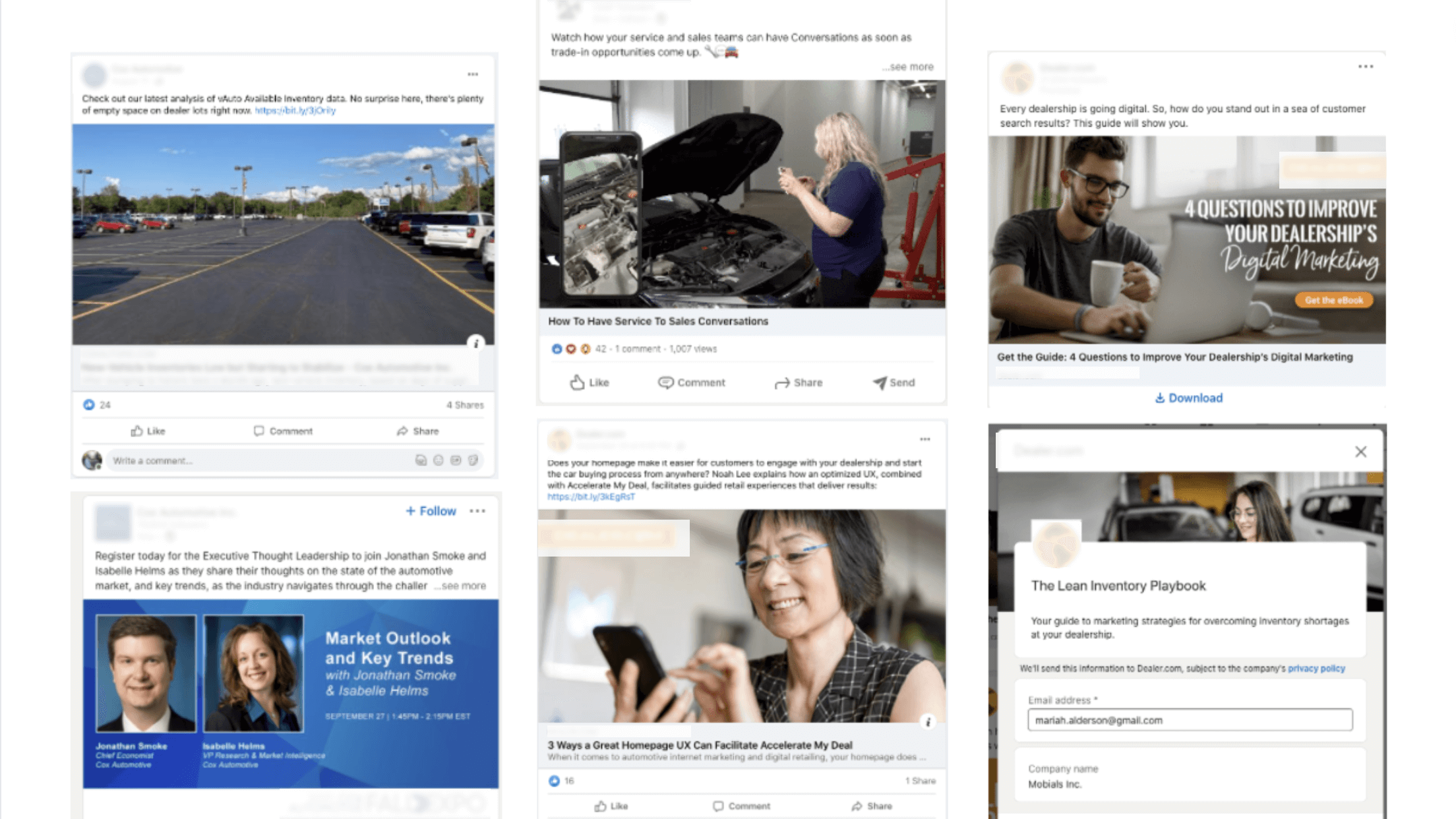 Examples of ads from competitive analysis