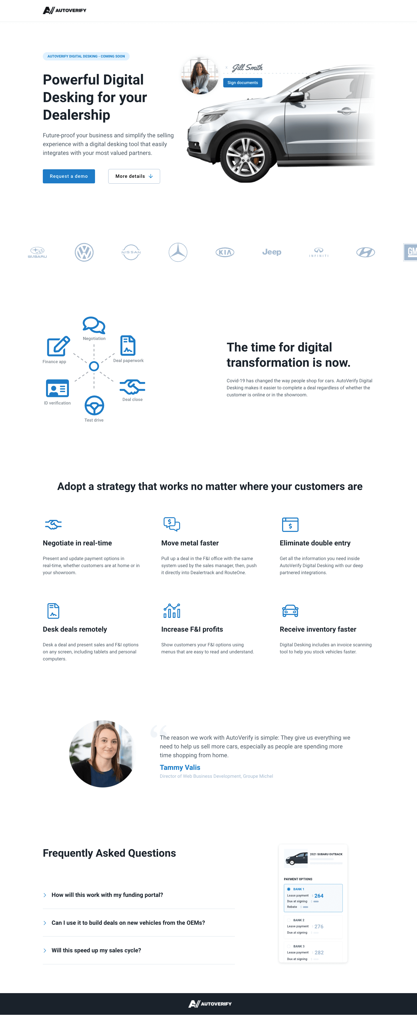 Completed Desking landing page