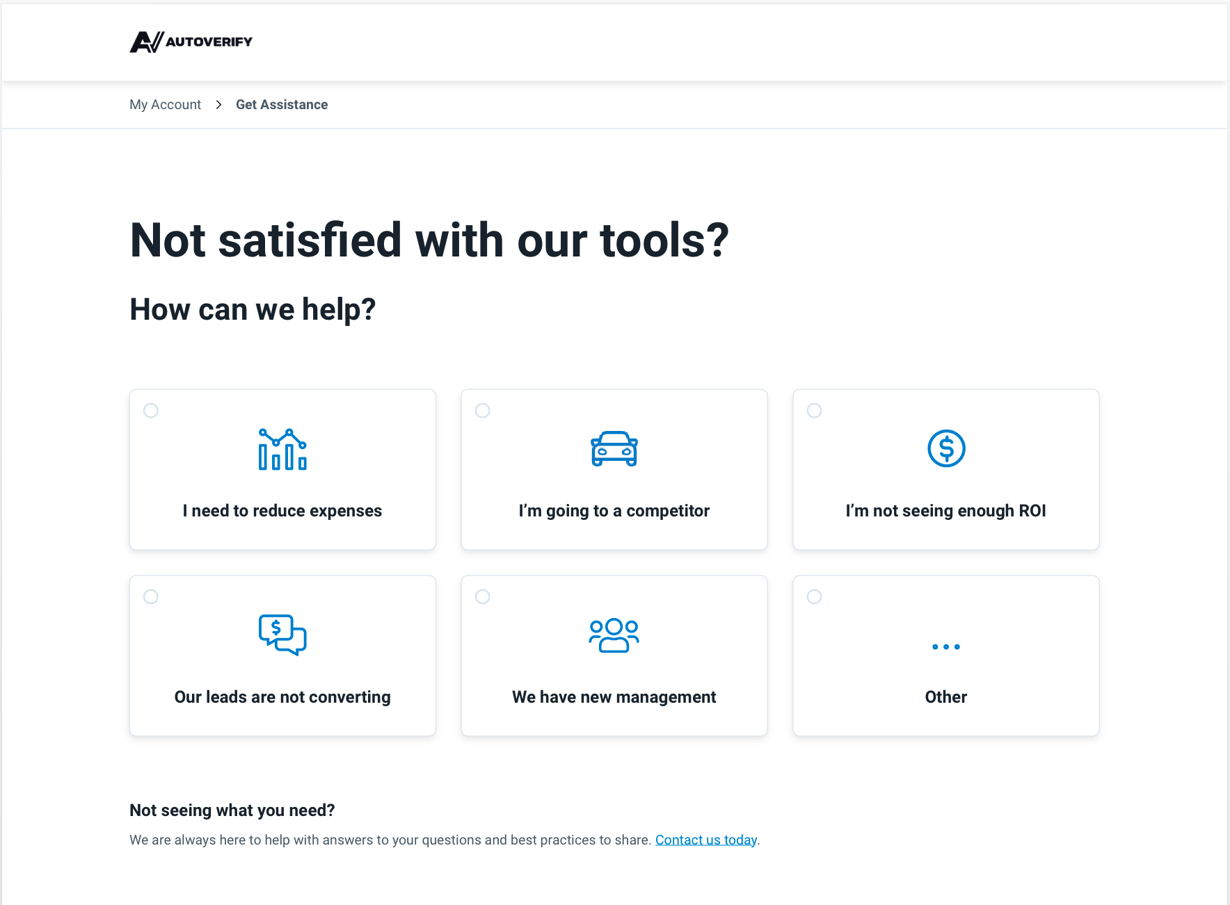 Top section of newly designed help page