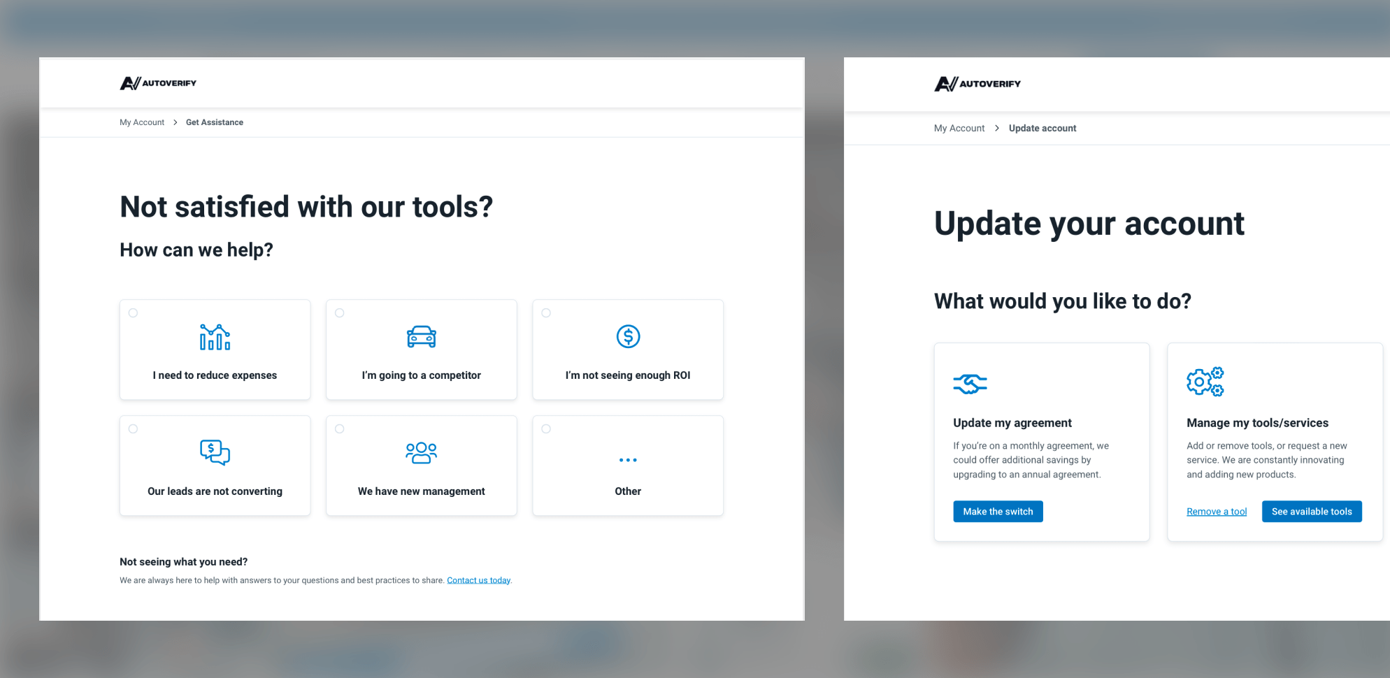 Large image showcasing preview of cancellation flow designs