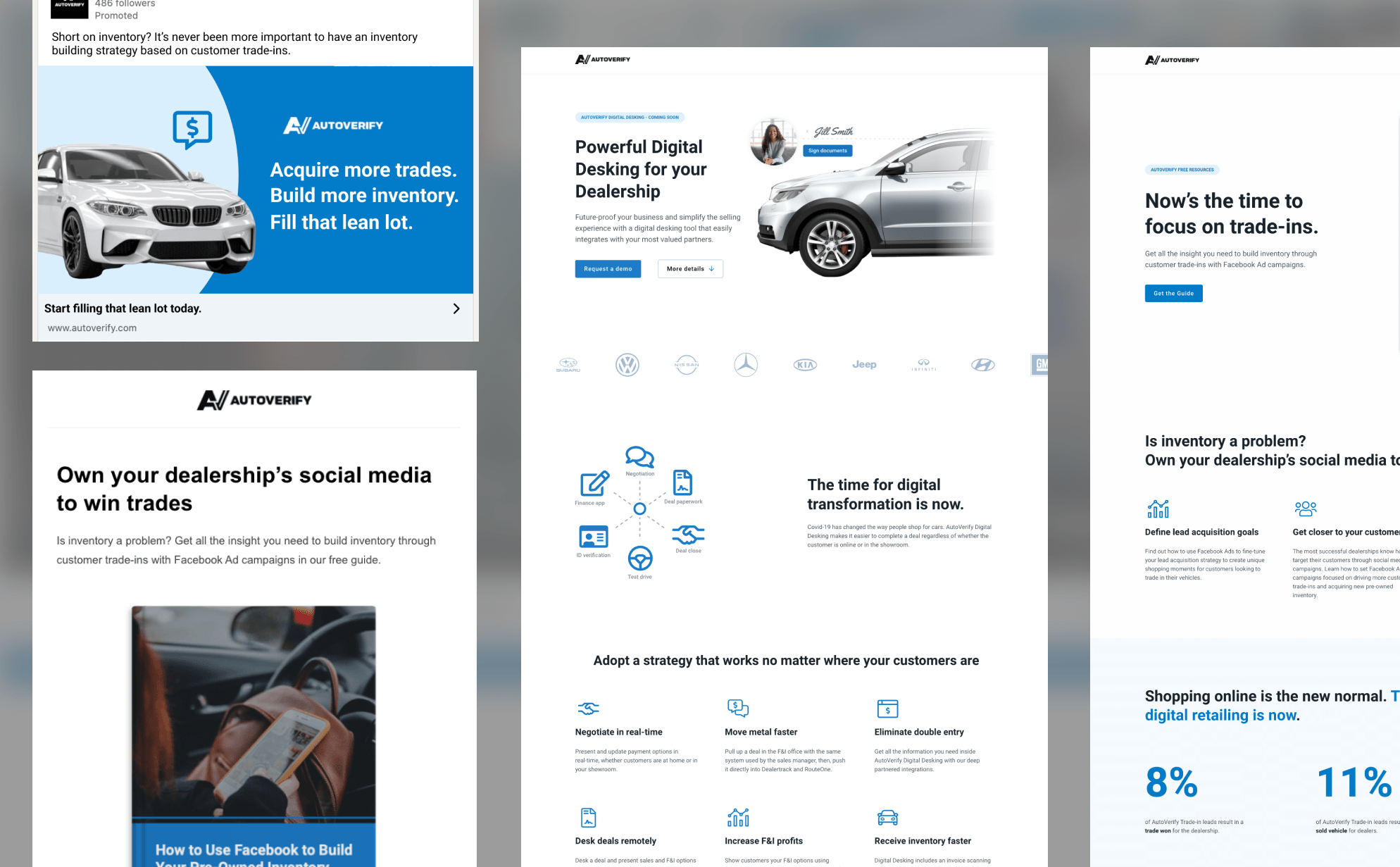 Thumbnail showing preview of new ad designs plus research material
