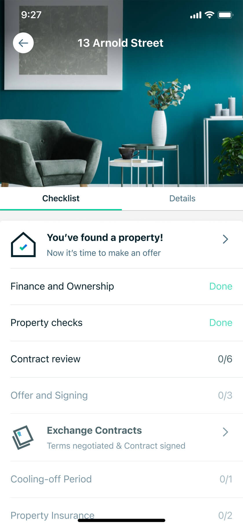Home-in app screen