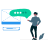 support logo of man teaching