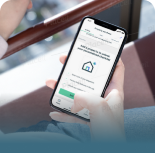holding a smartphone on bus with green fade
