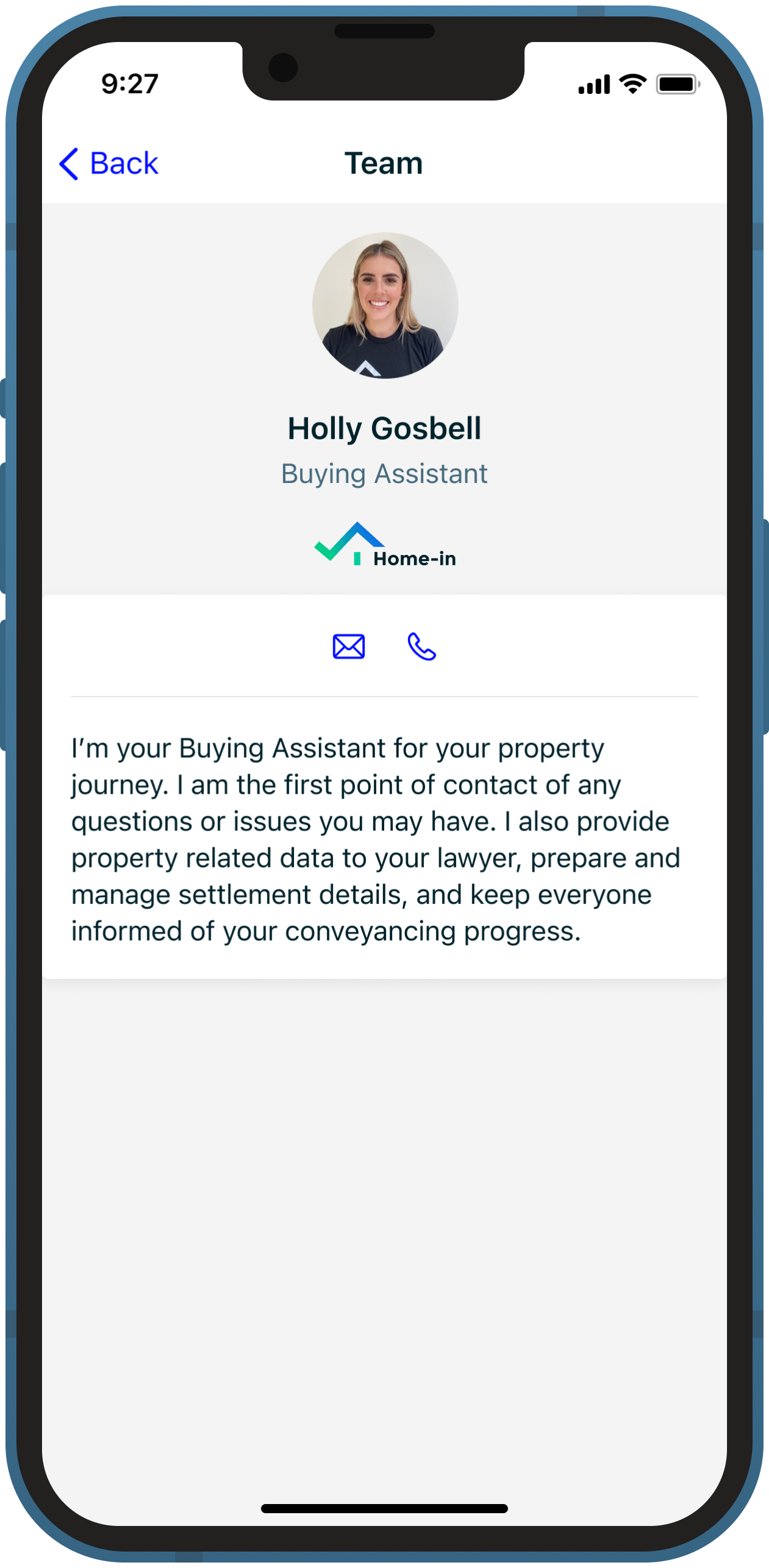 Screenshot of iphone with app