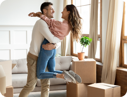 couple celebrating new home