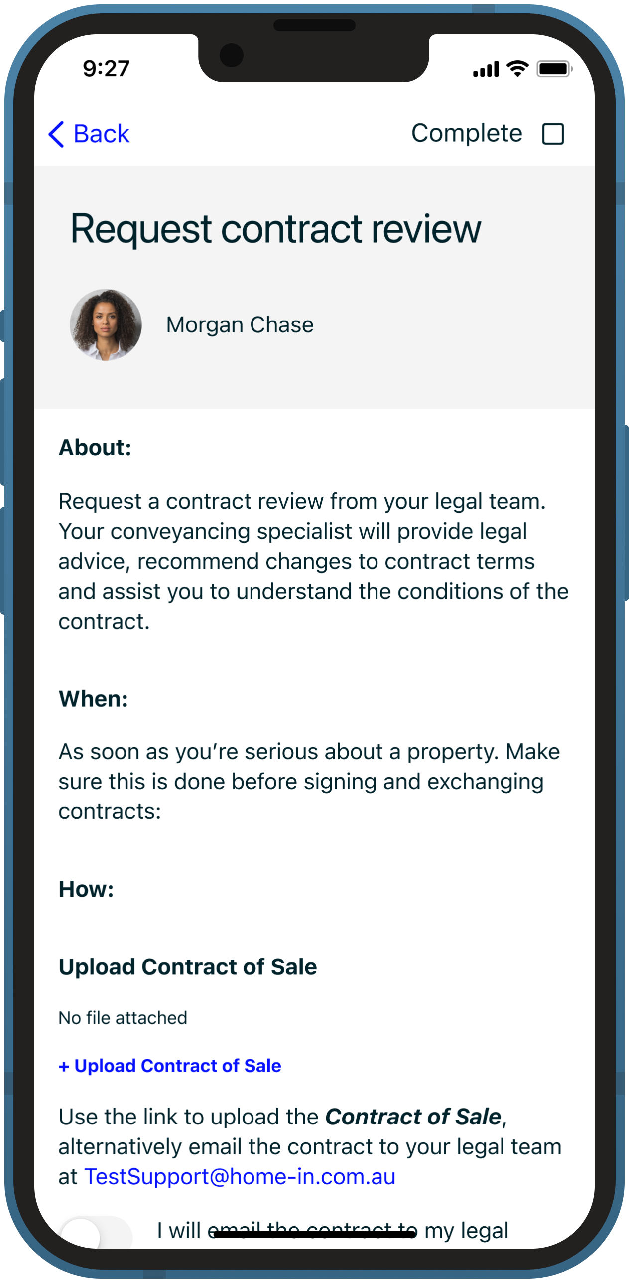 Screenshot of iphone with app
