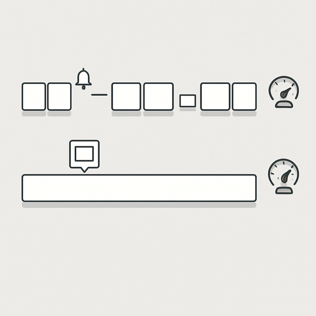 Diagram contrasting fragmented workday with many interruptions against a long uninterrupted focus block