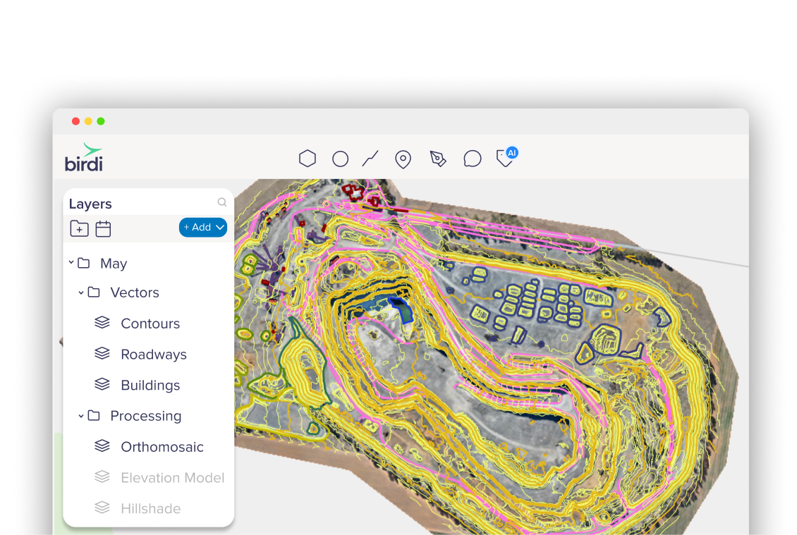 Upload vector layers in Birdi