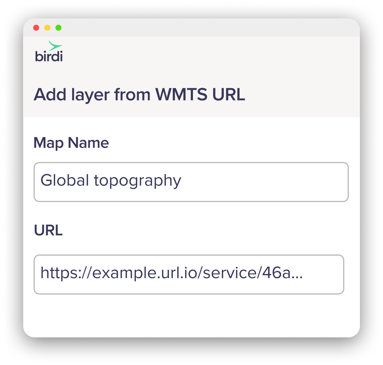 Overlay WMTS layers in Birdi
