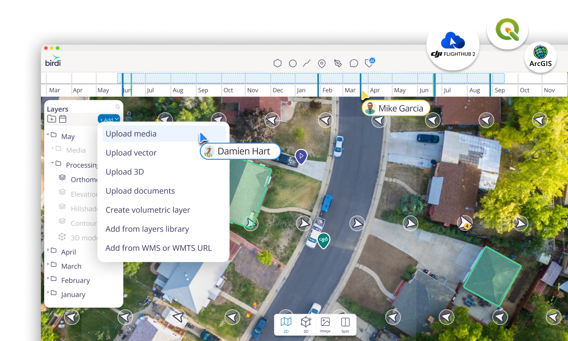 Upload any geospatial file into Birdi