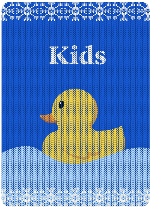 Kids Genre image using a sweater motif.
