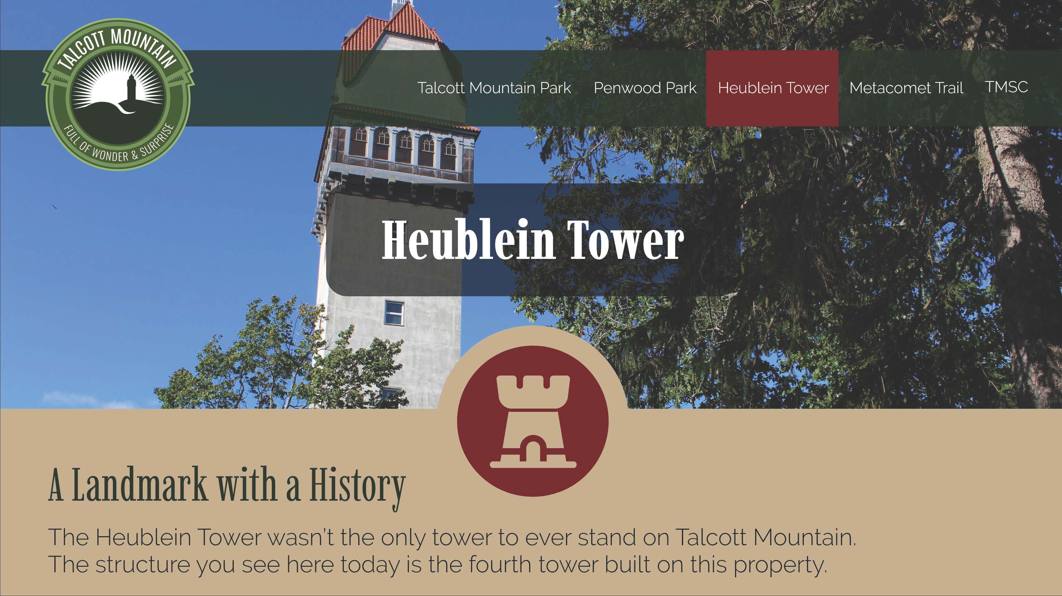 Internal page of the Talcott Mountain website describing Heublein Tower