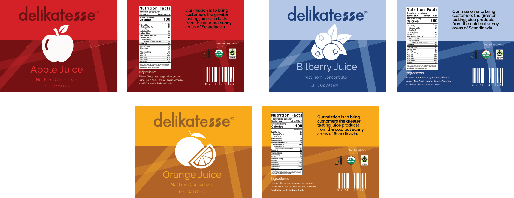 Initial package design for Delikatesse
