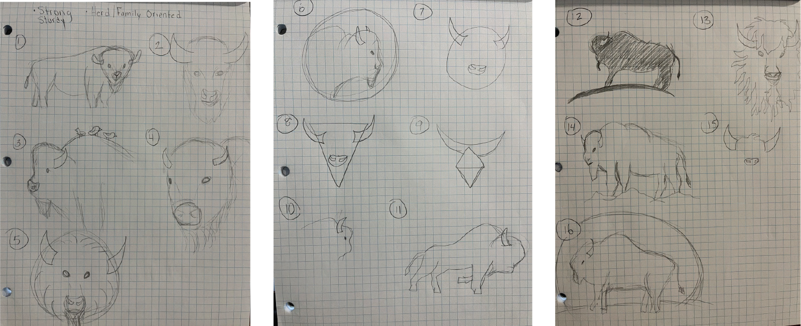 Sketches of logo ideas for Wild Things