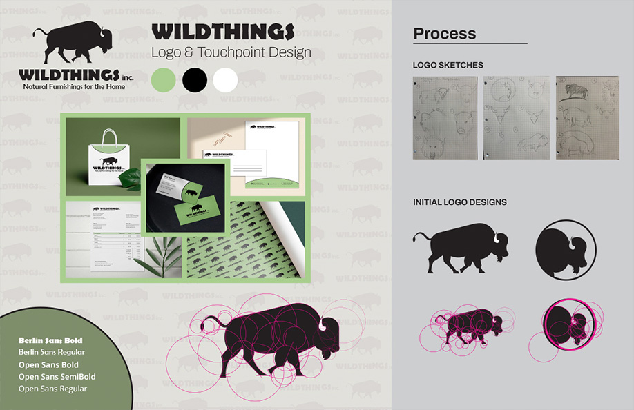 Mood board showing the concept of the Wild Things project