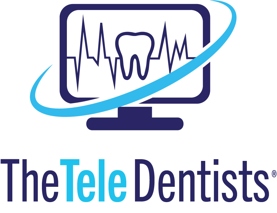The TeleDentists logo and service overview, showing 24/7 availability for various dental needs.
