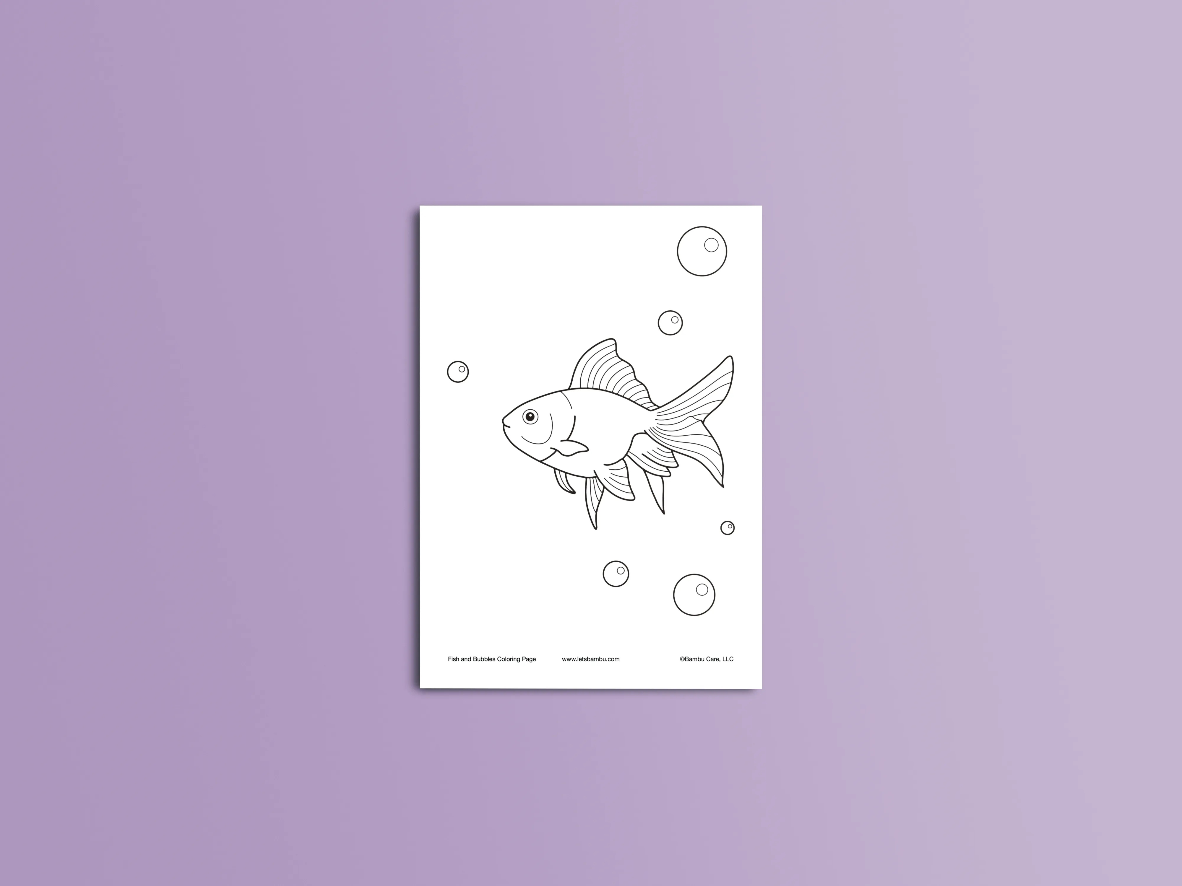 Fish with Bubbles Coloring Page