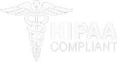 Caduceus medical symbol next to the text 'HIPAA COMPLIANT'.