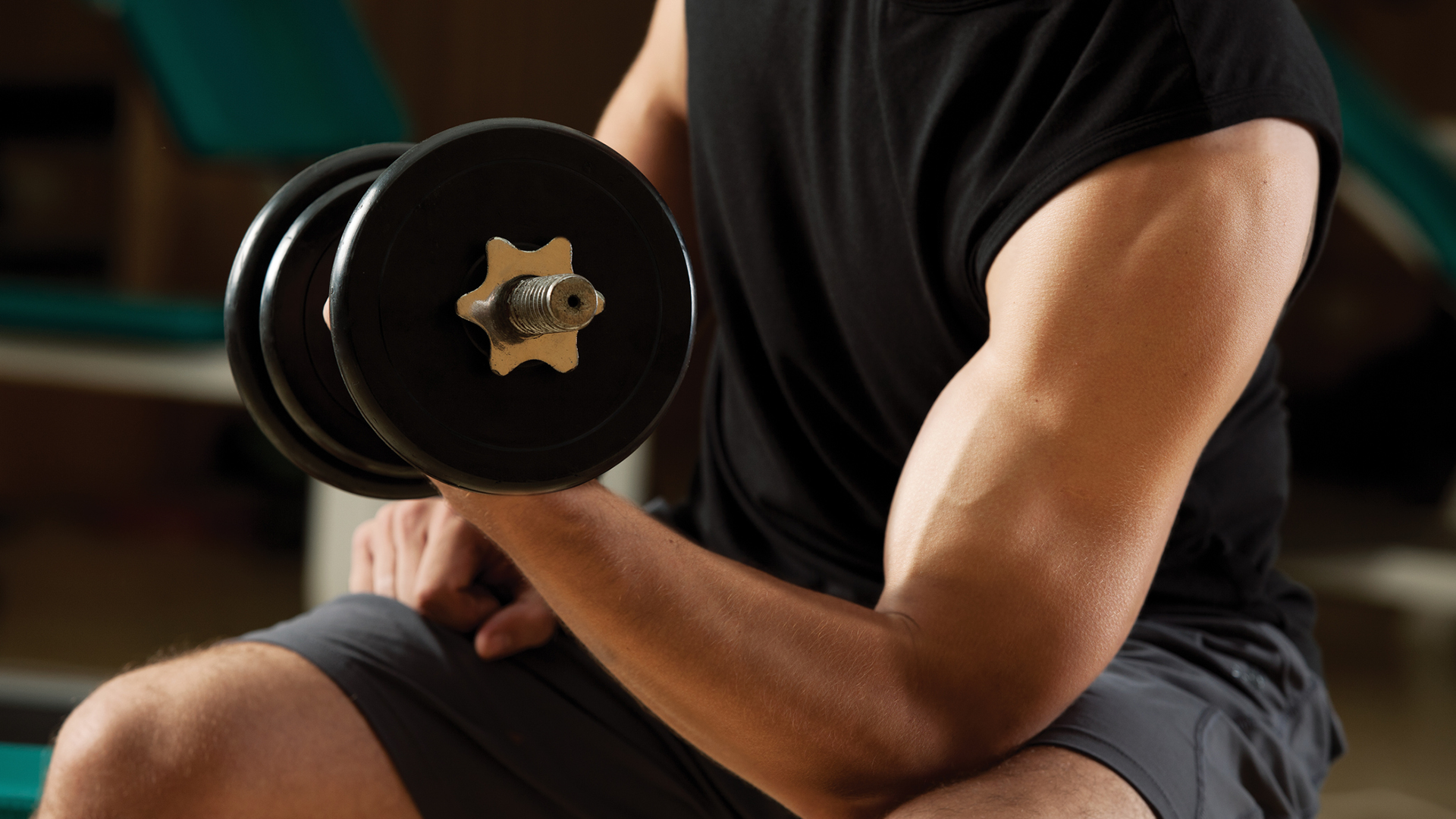 A man doing a bicep curl