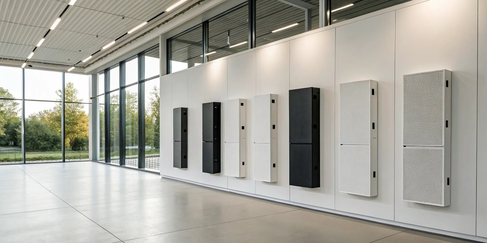 The best home solar battery backup systems mounted on a wall in a modern home.