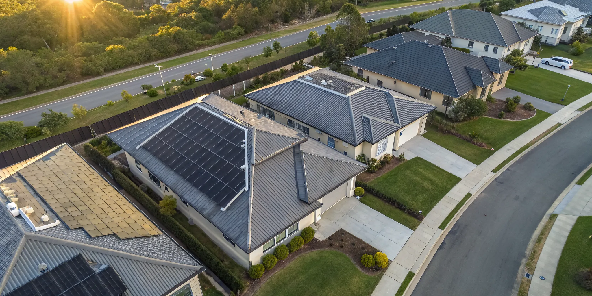 Modern homes with the best solar panels installed on their rooftops.
