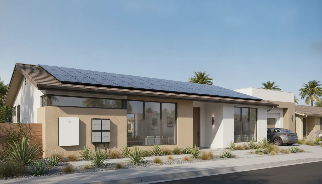 Solar battery system supporting critical home loads during a California power outage