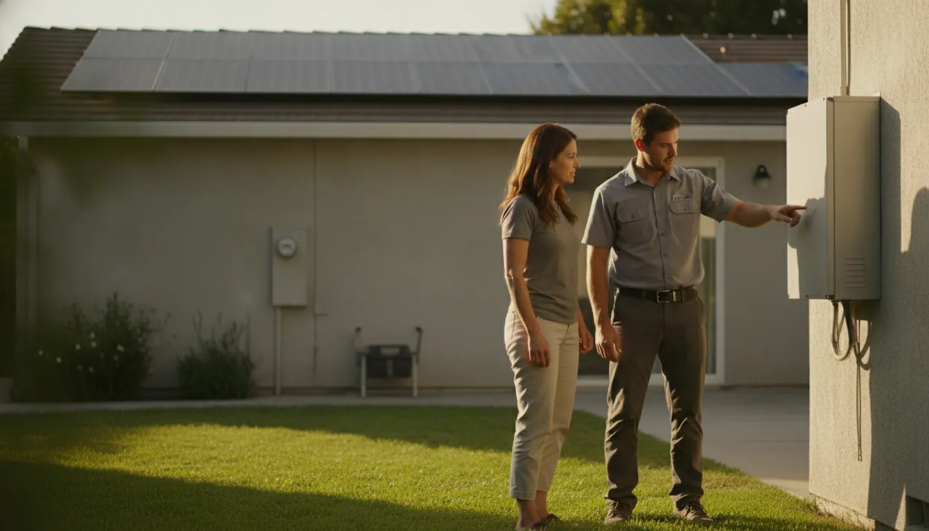 California home with rooftop solar connected to the utility grid