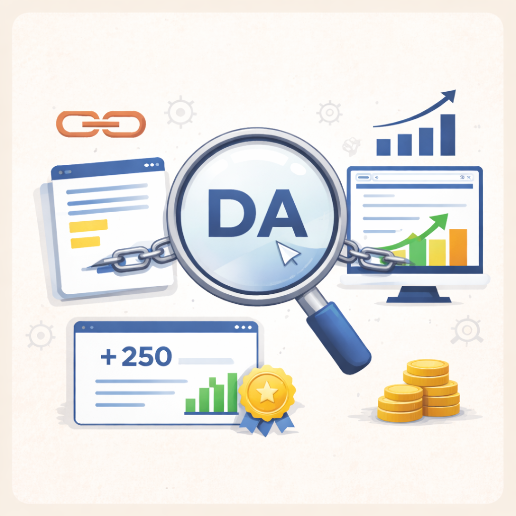 A man holding a search icon that has a text "SEO"