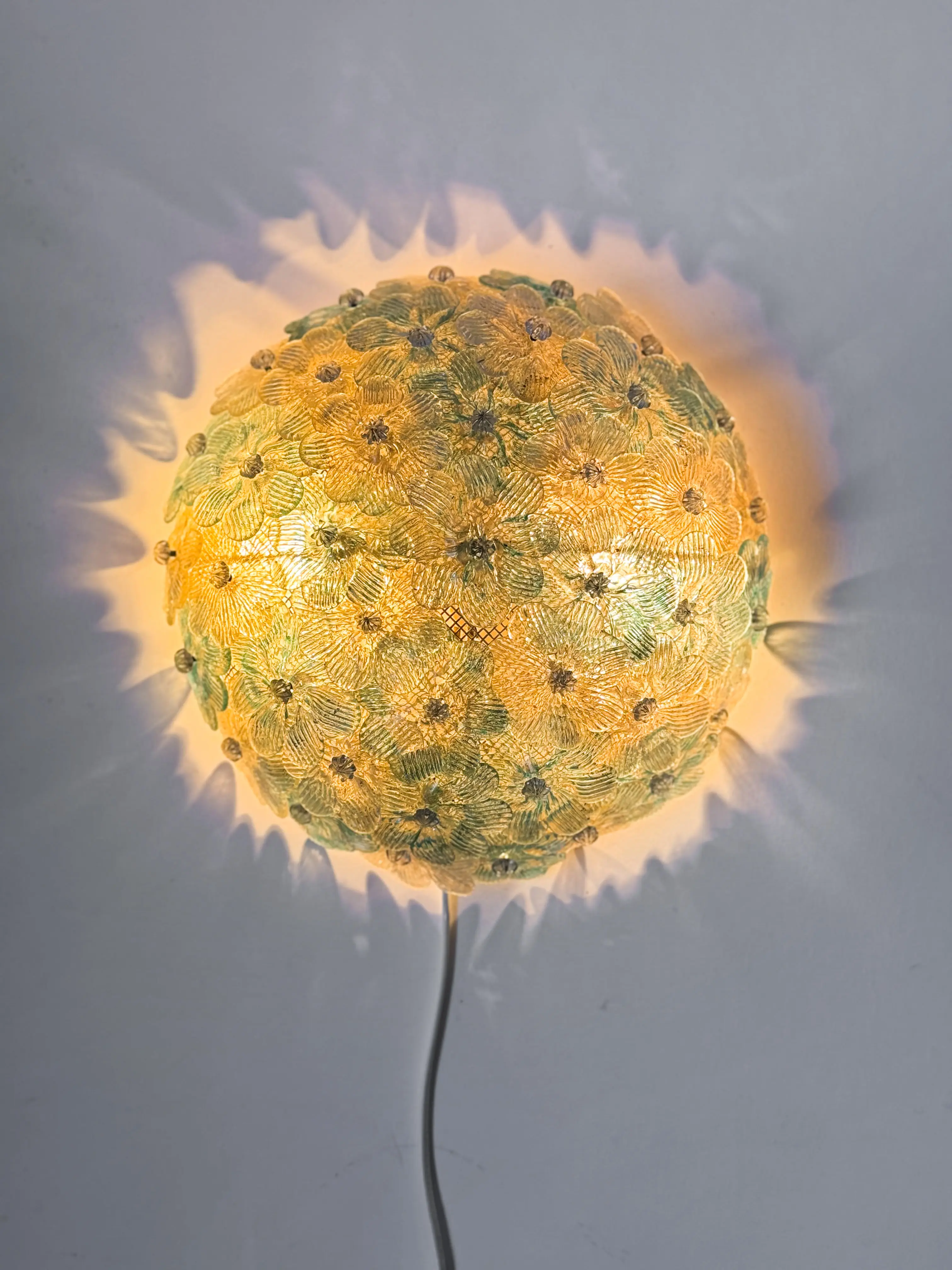 Murano flower wall light muranolasi murano-valaisin vintage lamp