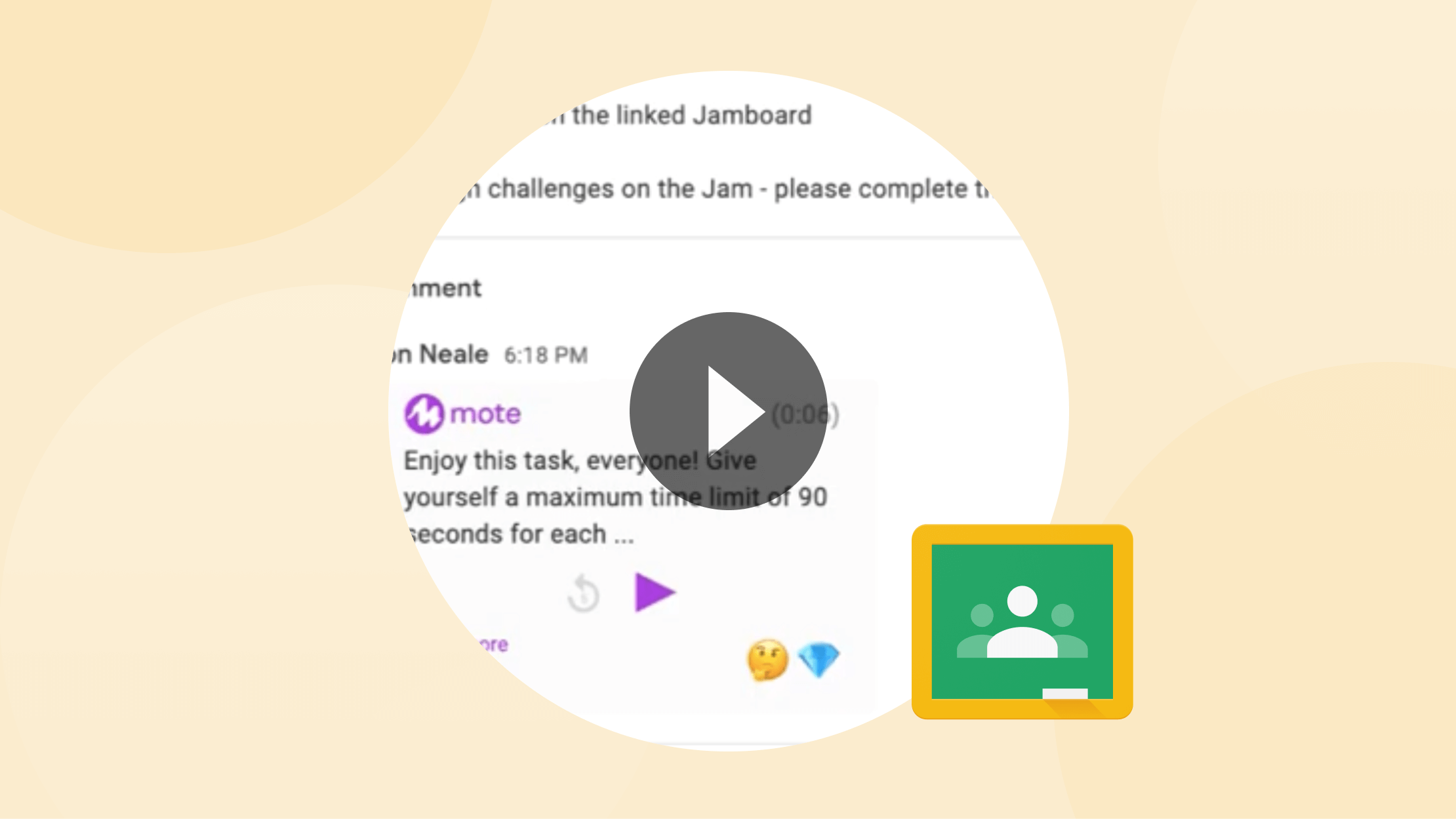 Google Classroom: student view.