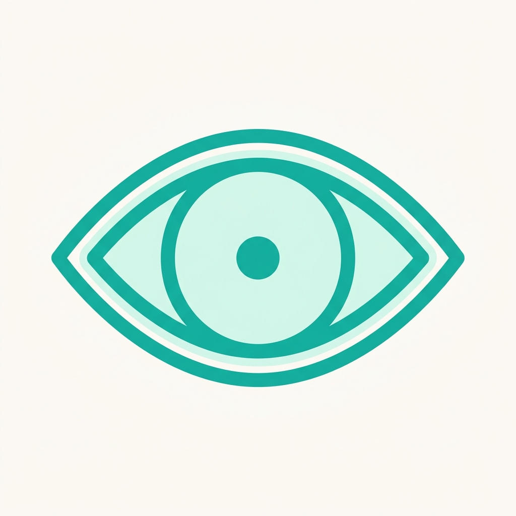 Teal concept illustration of an eye representing the Screen Mask focus tool for students with attention challenges