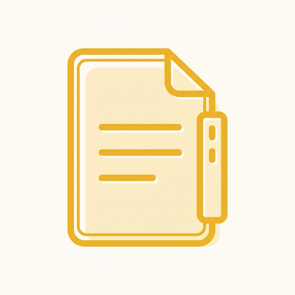 Gold concept illustration of a document with a sidebar panel representing Mote Read Aloud working inside Google Docs via the moteSidebar