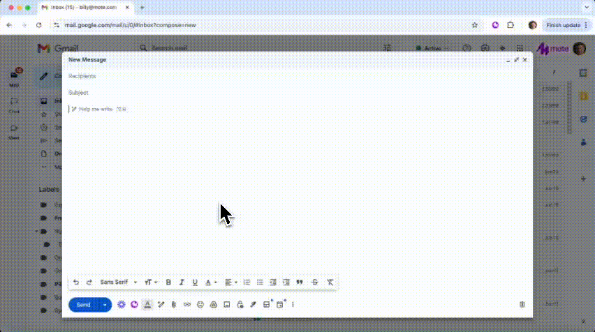 Easily record and insert voice messages within Gmail