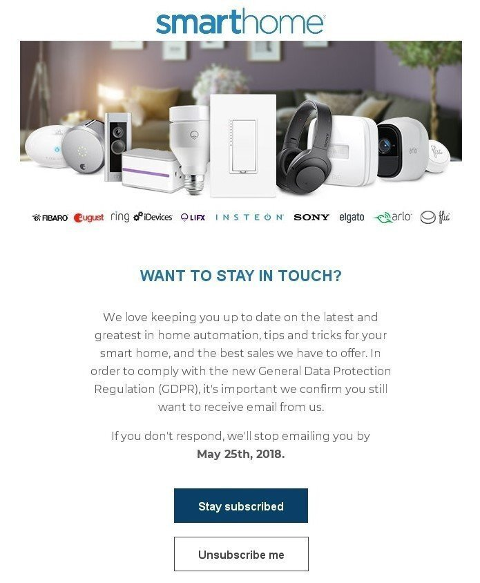 Example of a good GDPR email