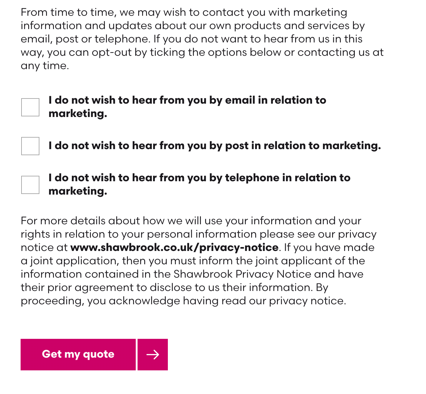 Opt-out form example